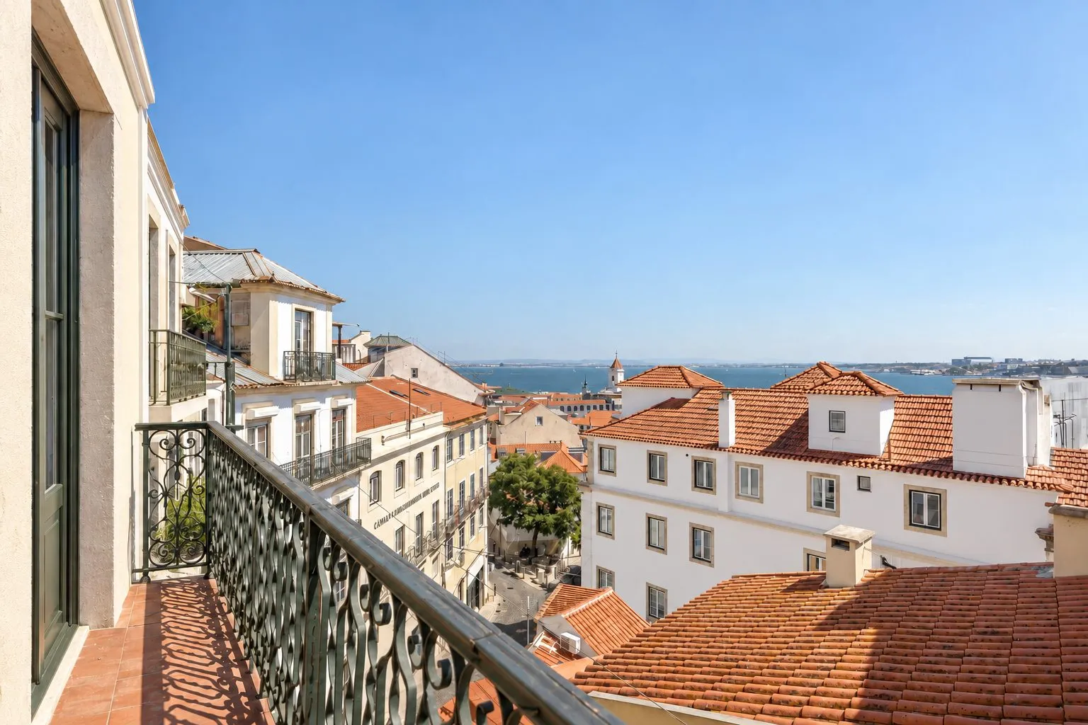 Rua de Santa Catarina, view over the rooftops towards the Tagus